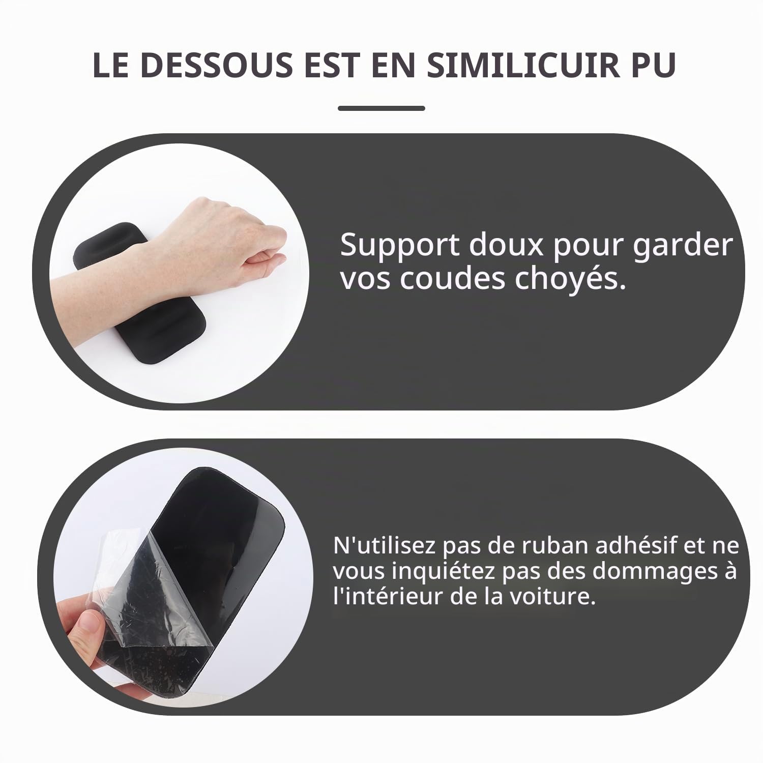 2PCS Coudières Coussin d’Accoudoir Voiture,Coussin Accoudoir Voiture Confortable avec Mousse à Mémoire,Accessoire Voiture Interieur Universel pour le Support des Bras