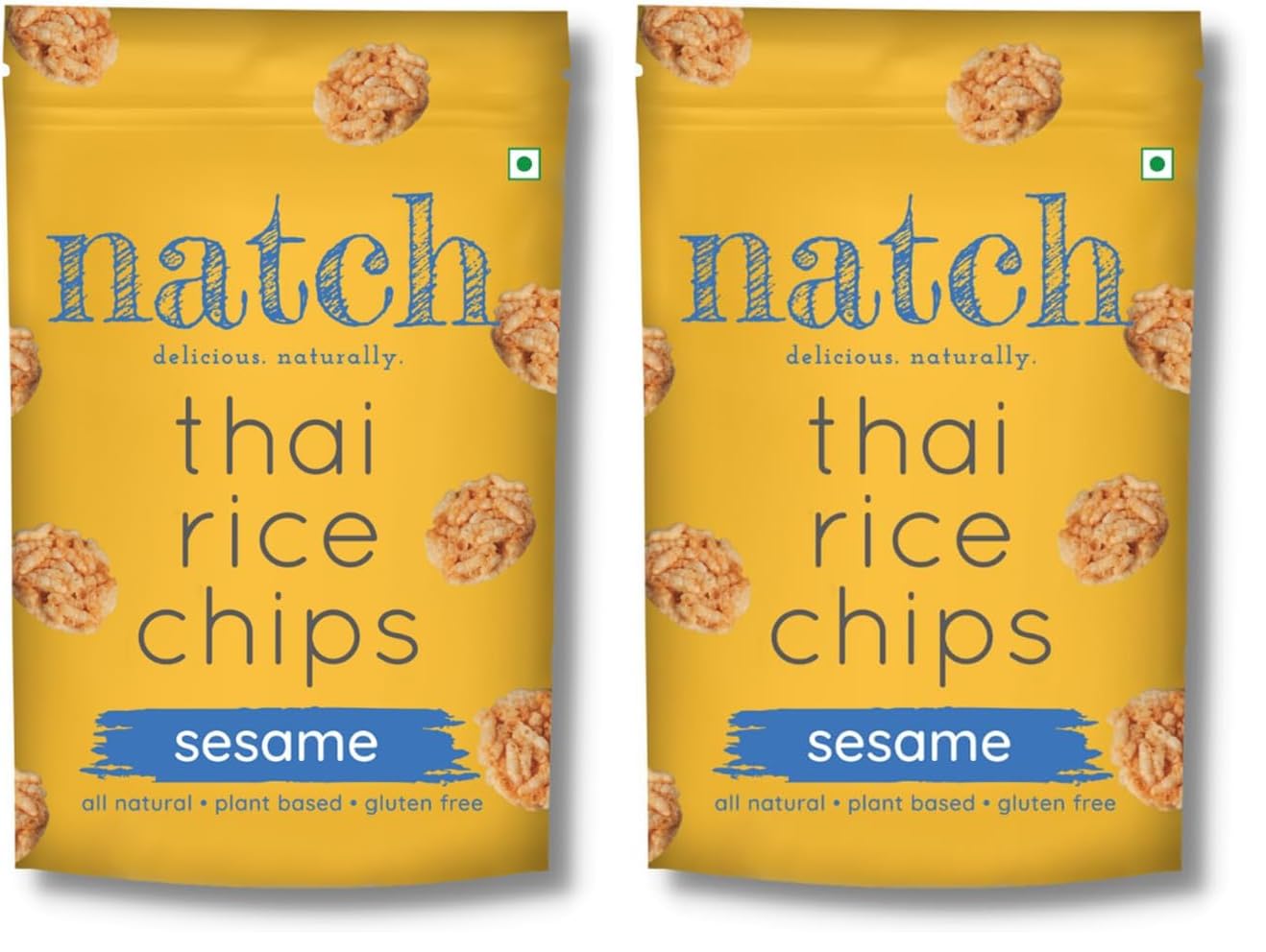 Natch Thai Sticky Rice Chips, Gluten Free, Vegan, Party Family Pack, All Natural Crunchy Crackers (Sesame) 100 Gm (Pack of 2)-picture-30