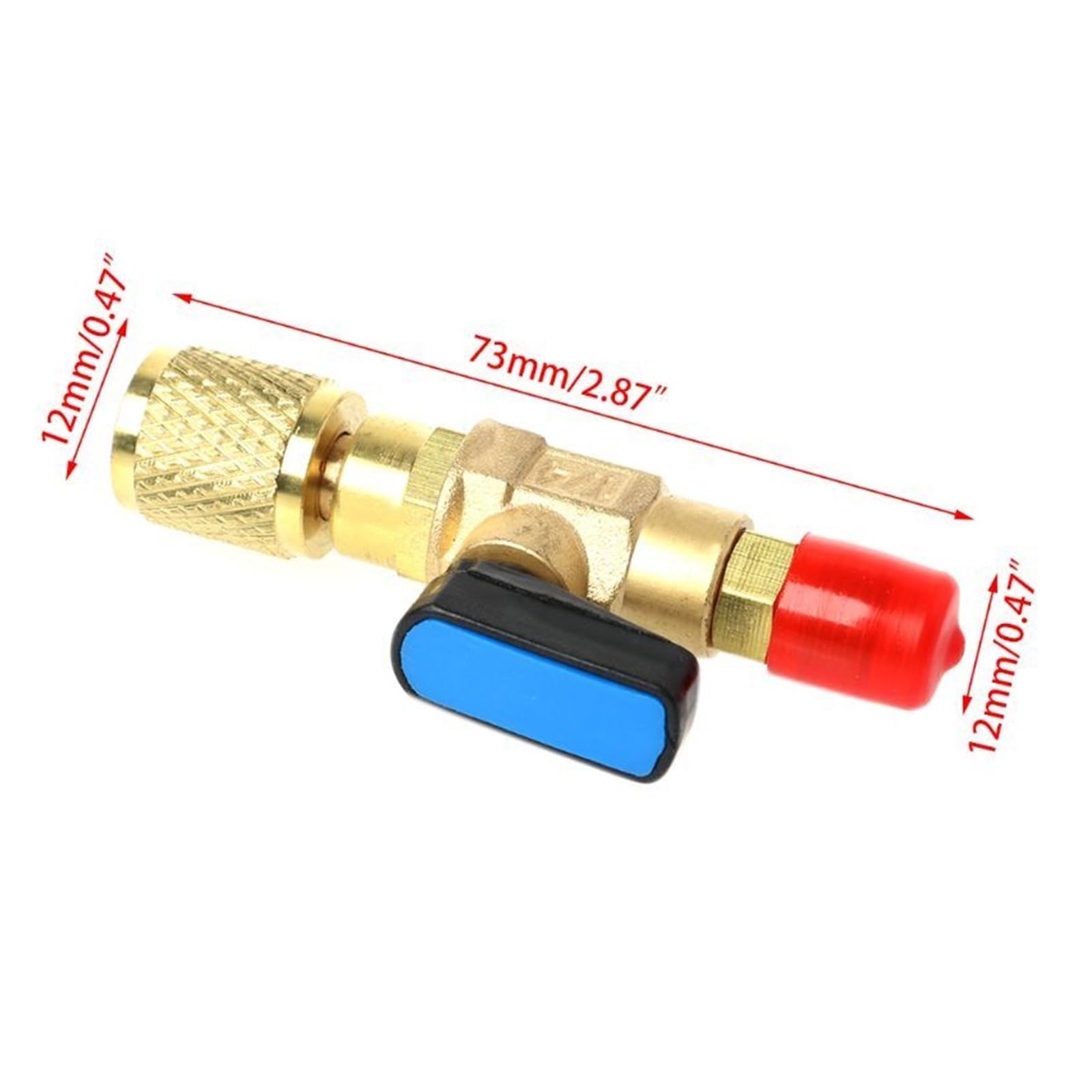 Vanne à Sphère, Vanne à Boisseau sphérique Droite en Laiton 1/4 "mâle à 1/4" Femelle tuyaux de Charge de réfrigérant Accessoires de collecteur A/C
