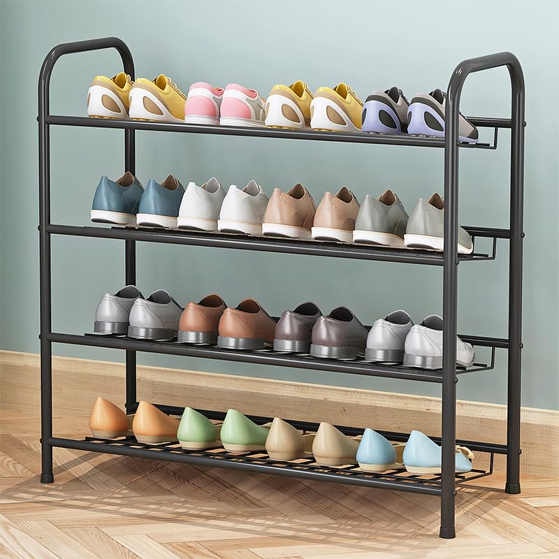 TARKAN Durable Steel Shoe Rack Storage Organiser with Slanted She...