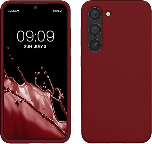 Miniatura 188 de kwmobile Funda Compatible con Samsung Galaxy S22 - Funda de teléfono de silicona TPU con acabado suave - Rojo Ruibarbo Piedra antigua,Azul