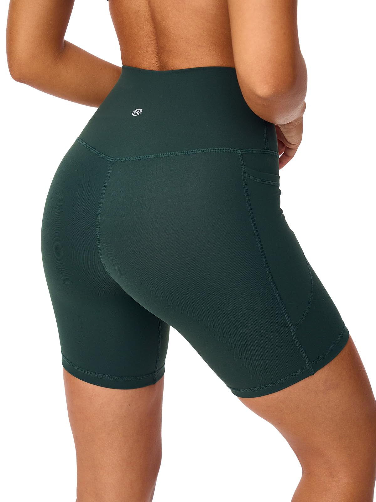 Omwilddo Women's 6'' Biker Shorts High Waisted Yoga Gym Workout Running Spandex Shorts Side Pockets