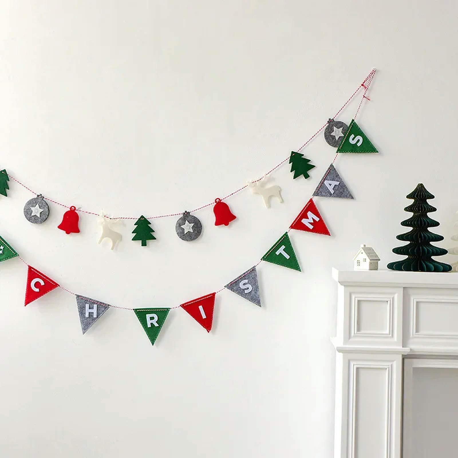 Merry Chrstmas Felt Banner, Felt Garland Chrstmas, Chrstmas Decor