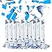 Produktbild Relaxdays 10er Set Party Popper 40 cm, Blau Silber, 6-8m Effekthöhe, Hochzeit, Geburtstag, Karneval, bunter Konfettiregen, blau