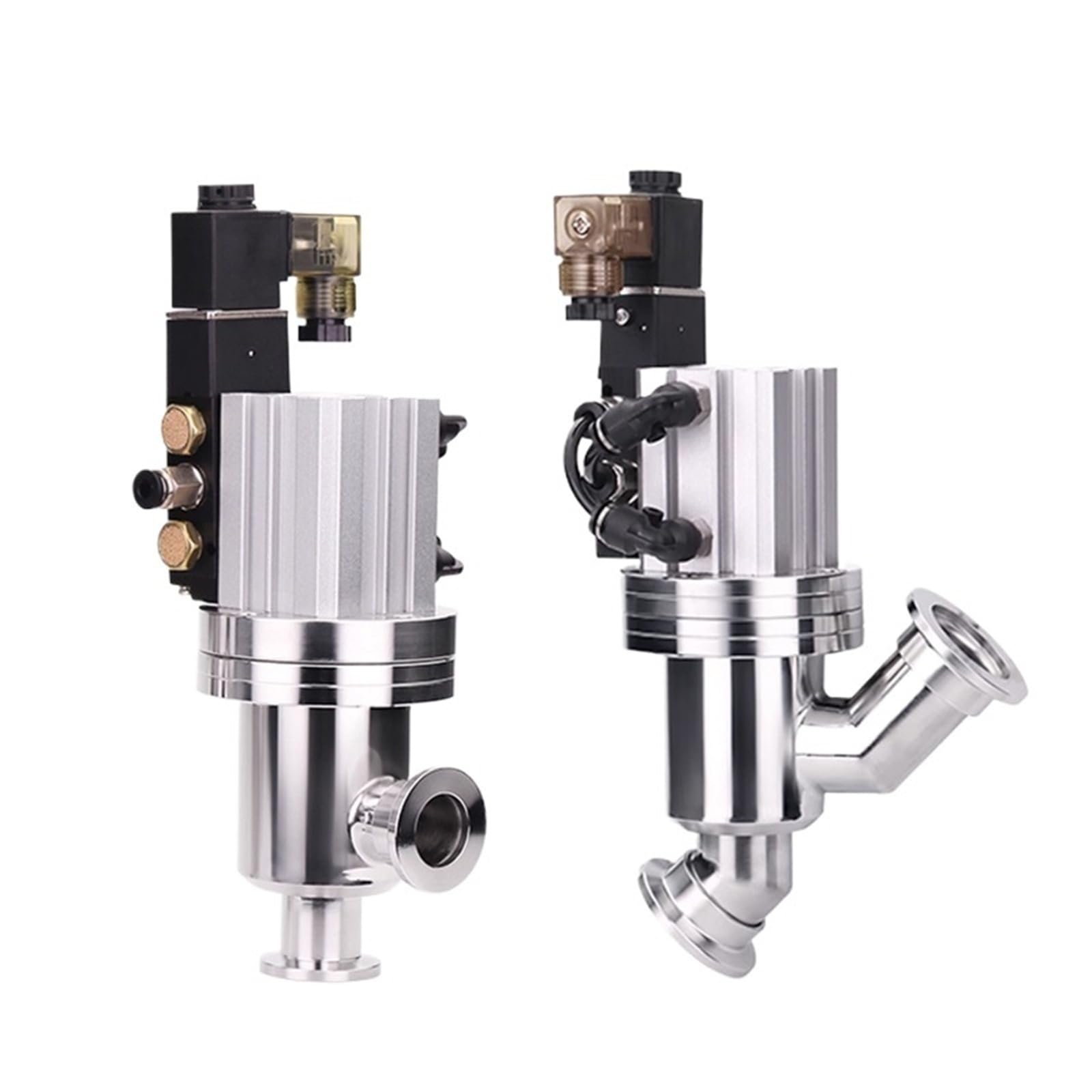Iddcmwnb 24V_l-Type Kf16 Kf25 Kf40 Kf50 Vacuum Pneumatic Angle Valve 24/220V Y-Shaped L-Shaped Ss304 Flange Flapper Bellows Shaft Seal(Kf40,)
