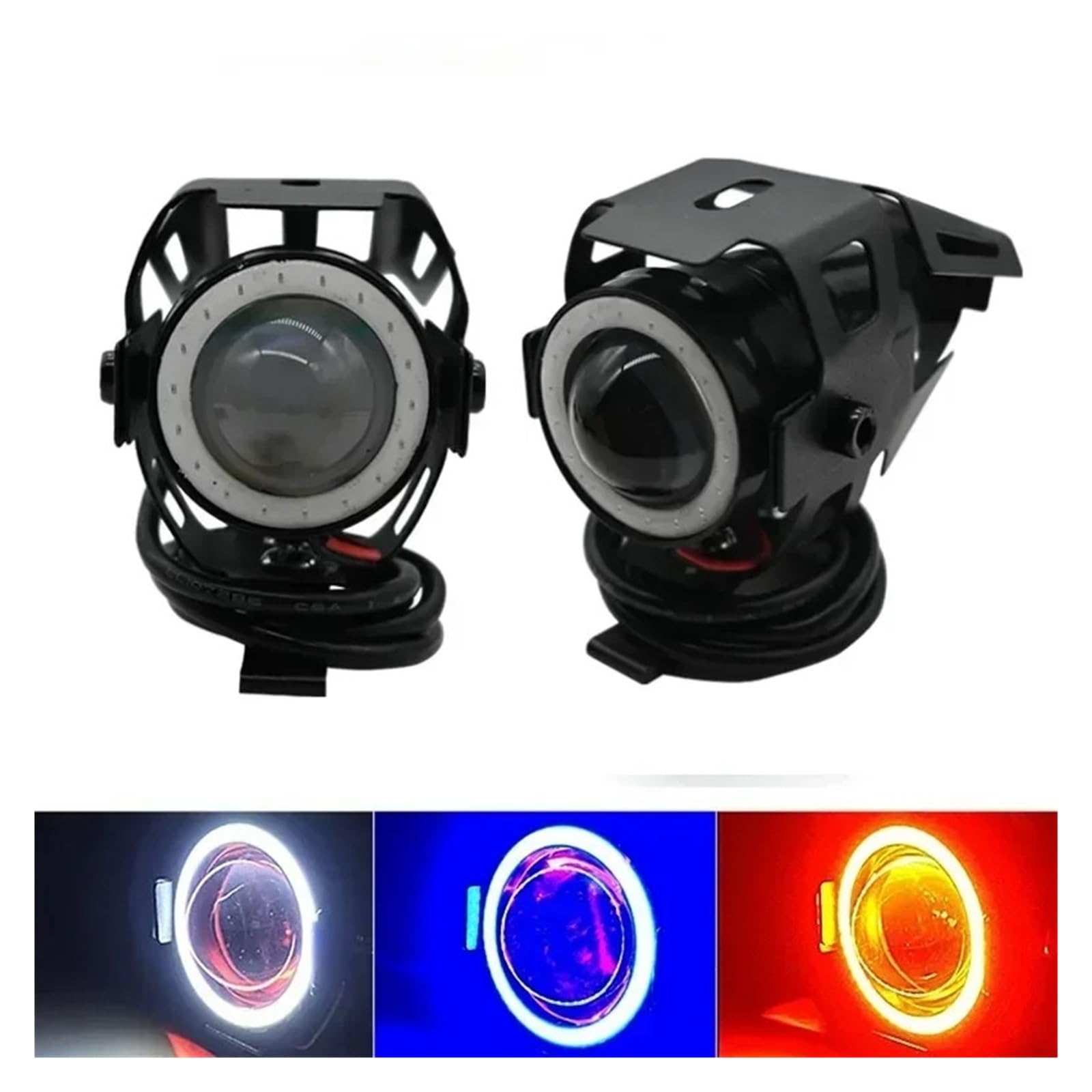 Ampoules Phares Moto LED Phare Universel 1200LM Projecteurs Antibrouillard Avec Interrupteur Marche/arrêt Phare Moto