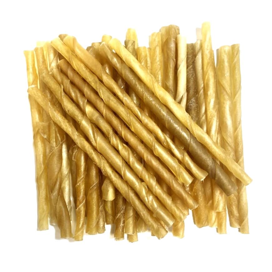 Maltbys Stores 100x 4-6mm Rawhide Twists Dog Treat Chews