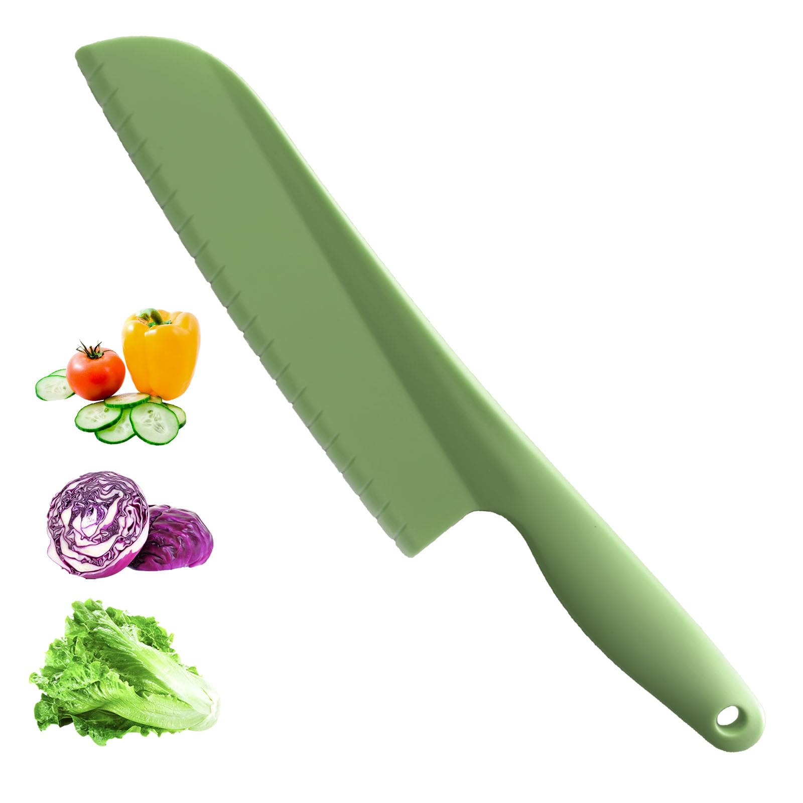 lettuce knife 11 inch nylon knife plastic lettuce knife to prevent browning dishwasher safe 1 green