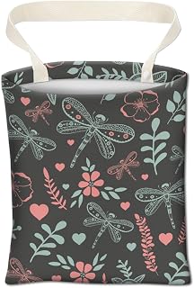 Car Trash Can, Cute Car Trash Bag, Hanging Car Organizer and Storage Bag, Trash Bin for Car Accessories, Vehicle, Travelling, Camping Cute Dragonfly and Flowers