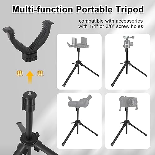 Vista 10 de HUNTPAL Shooting Stick Tripod Gun Rest for Range Table Bench Rifle Shooting Practice, Portable Adjustable Compact Aluminum Construction Stand Gun