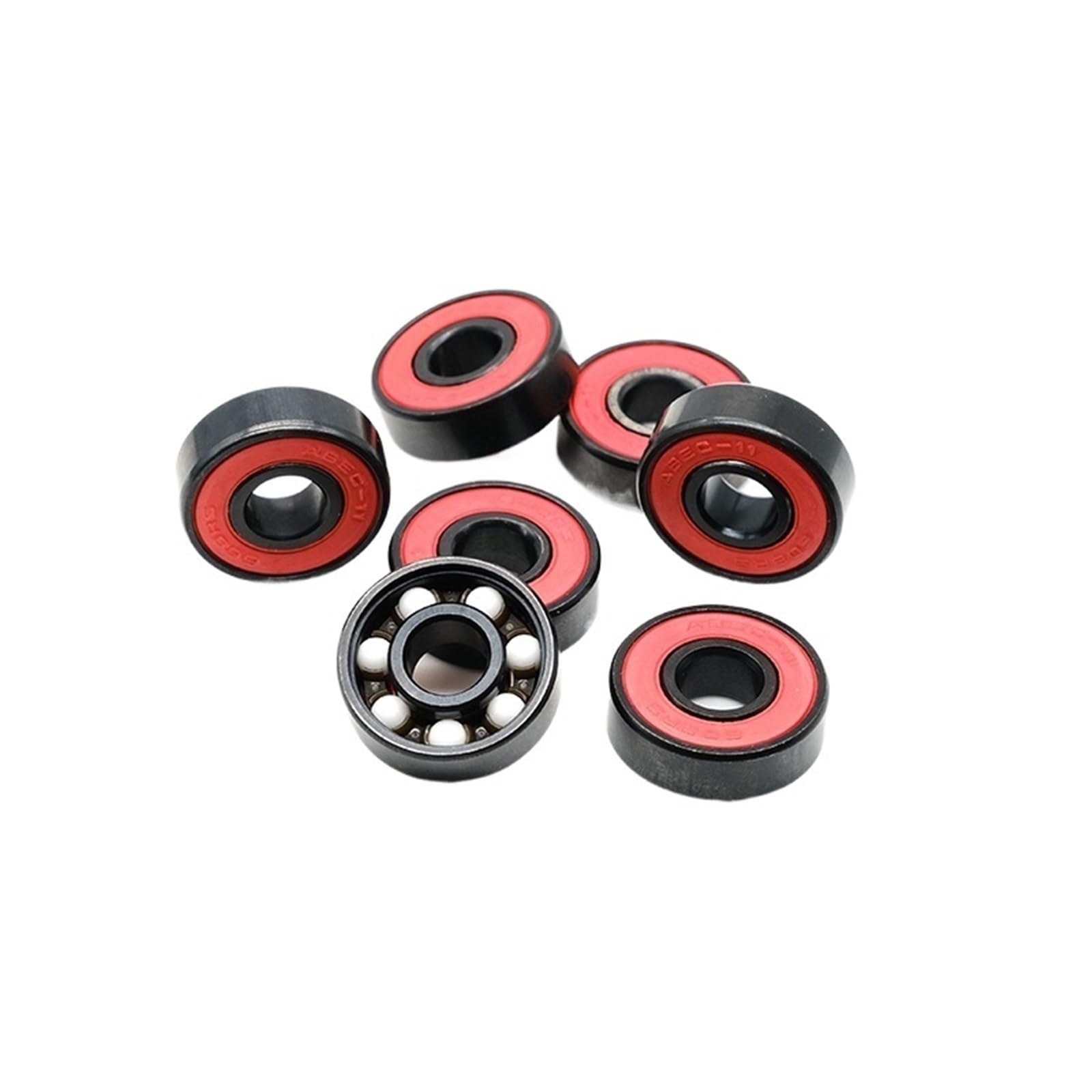 8 pièces 608 2RS roulement en céramique hybride ABEC-11 8x22x7mm Skateboard Spinner céramique nitrure Pro série 608 roulements à billes en céramique
