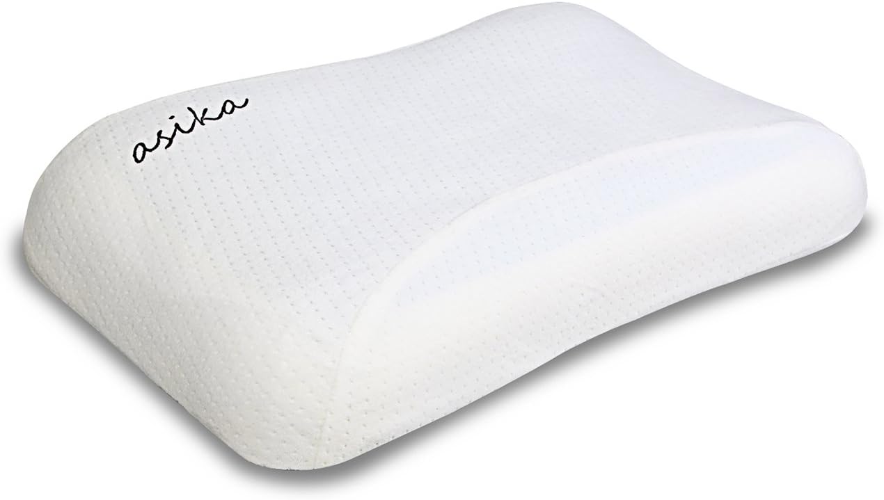 Contour Memory Foam Pillow Asika with Cooling Gel Washable Cover Queen Size Best Pillows for Neck Pain and Headaches