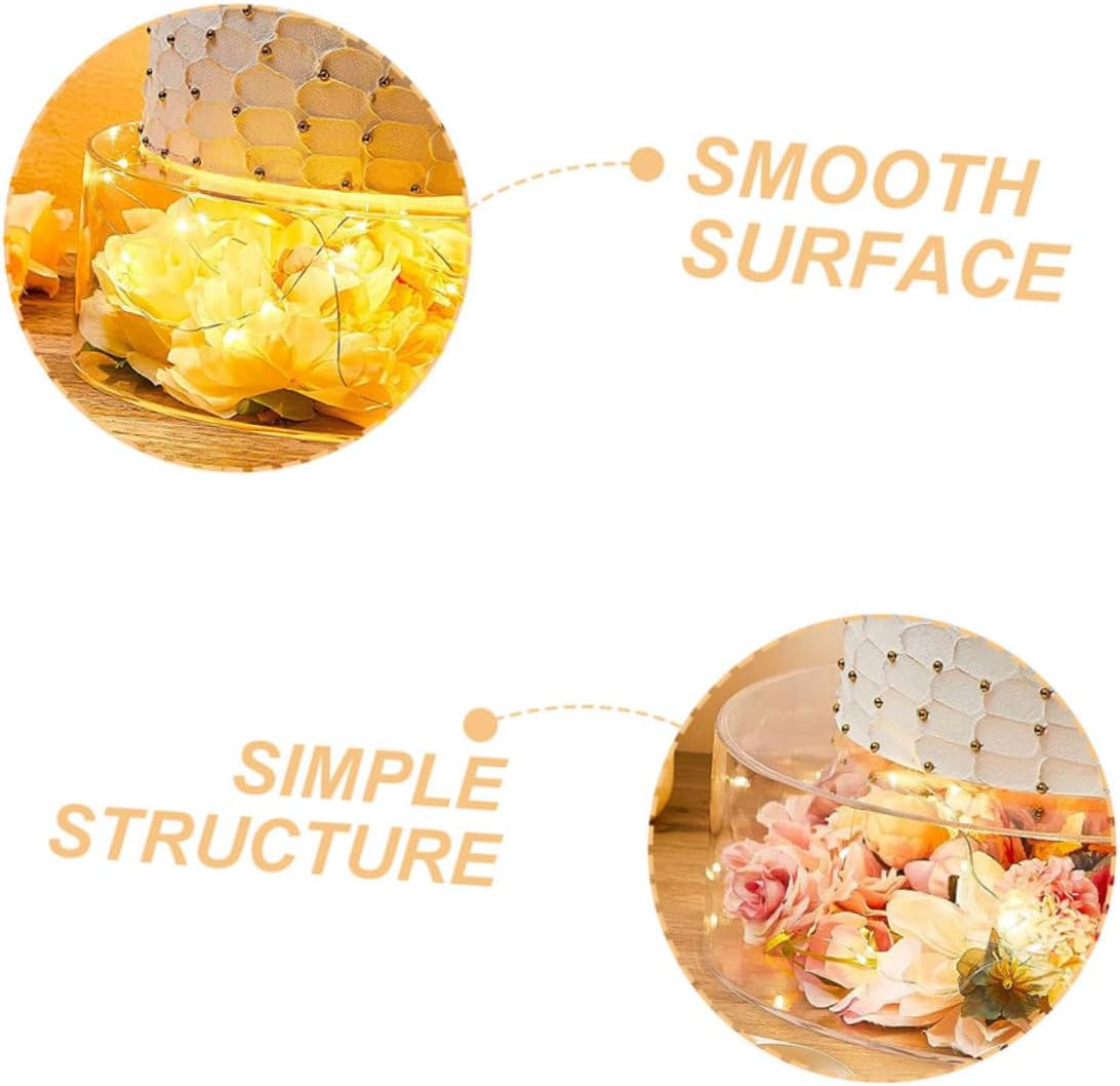 2Pcs Clear Acrylic Round Cake Display Stand Lightweight Break Resistant Dessert Table Riser for Wedding Birthday Party Decoration