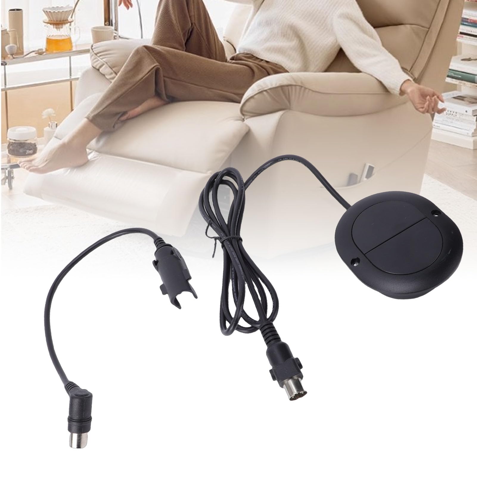 Fabater Interrupteur électrique Inclinable, Commande Manuel Ovale à 2 Boutons, Commutation électrique pour Fauteuil Inclinable avec Prises à 5 Broches, Commande de Télésiège