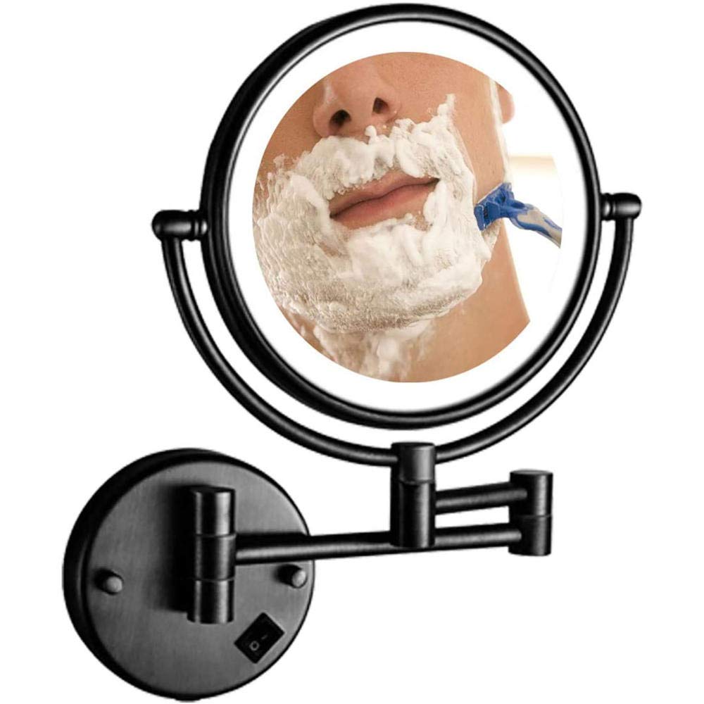 CFGJerWR Wall-mounted cosmetic mirror, 10X Magnifying Double Sided Vanity Mirror with 360° Swivel and Extendable Arm(3x)