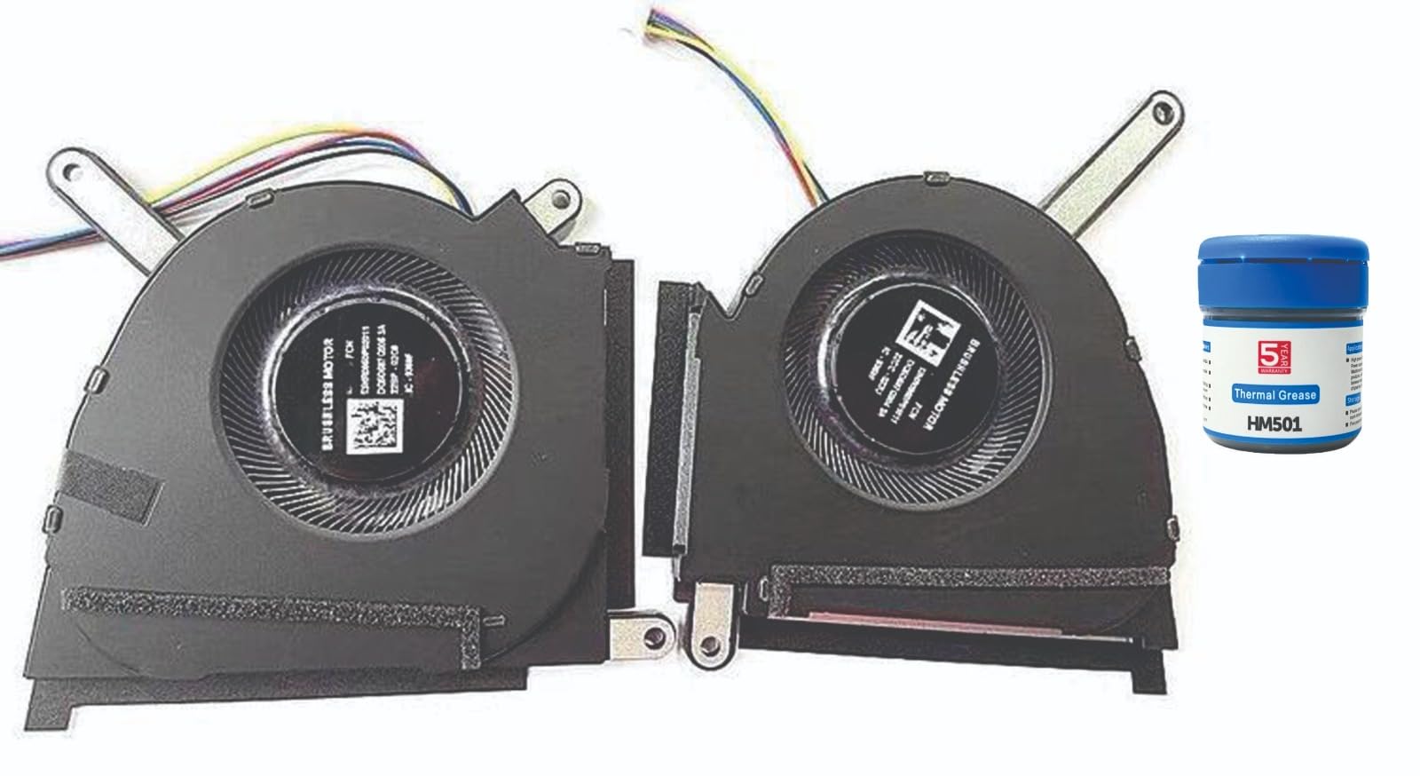 SpareWave High- Quality Replacement Internal CPU+GPU Cooling Fan for For Asus TUF Dash F15 FX517 FX517ZC FX517ZE (12V) Pair. Comes With Complimentary MH501 Thermal Greasen (Cooling paste).-image-2