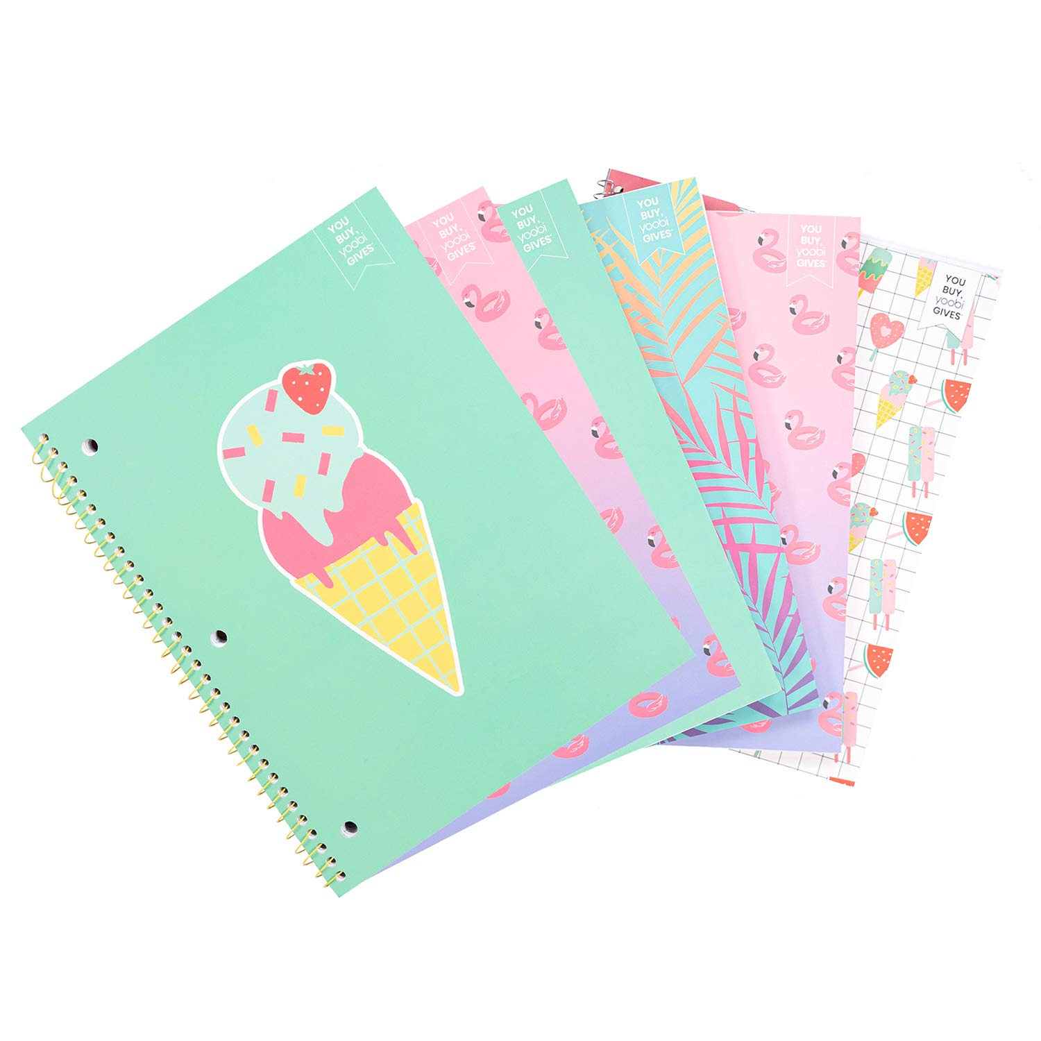 Buy Yoobi Spiral Notebooks, Subject Notebook College Ruled, 8" x 10.5