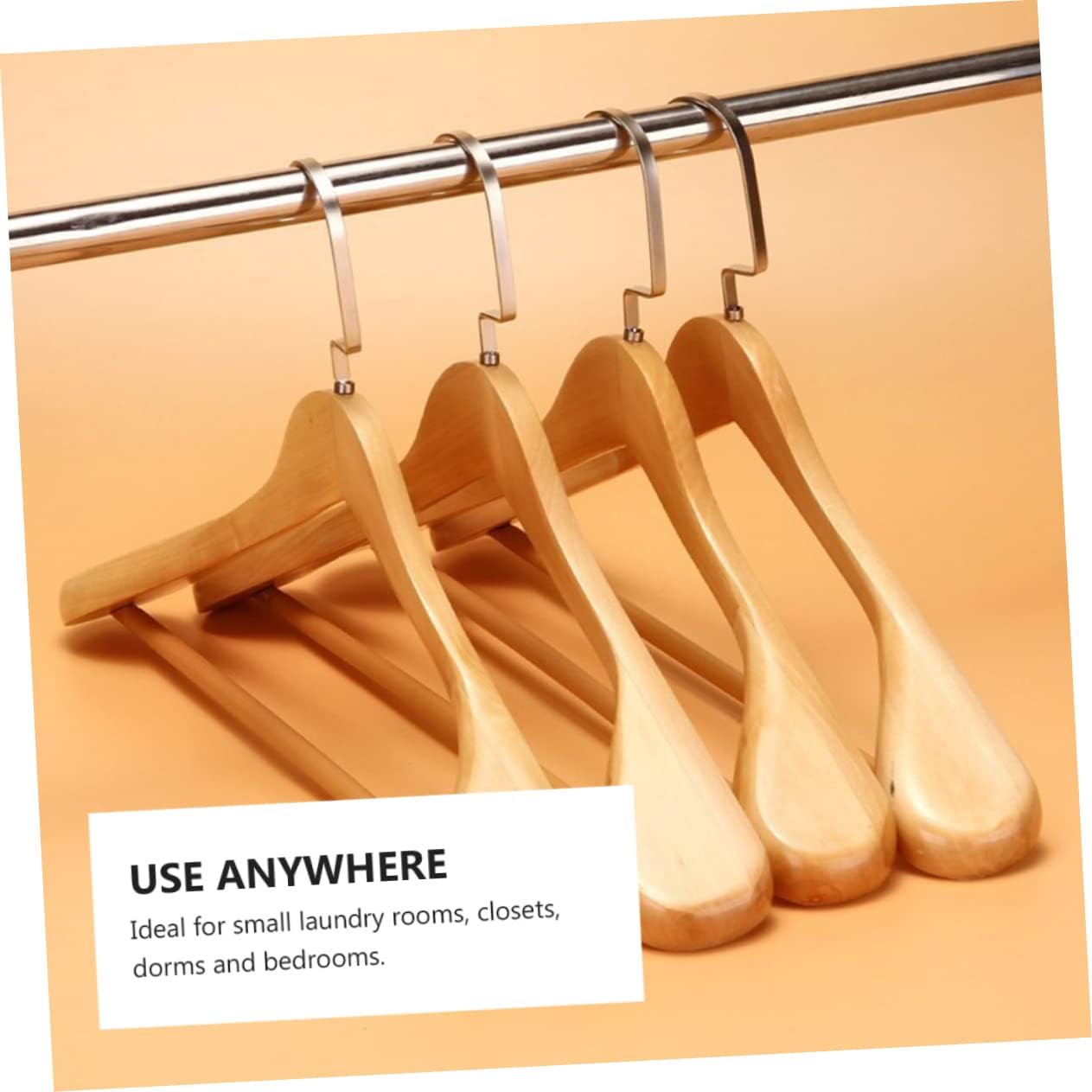 1pc Wide Hanger Solid Wood Coat Hanger Multi-use Drying Rack Laundry Home Storage