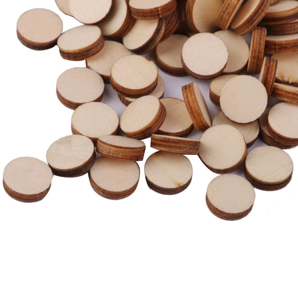 200 Pieces Natural Wooden Round Embellishments DIY Craft Scrapbooking 10mm-image-15