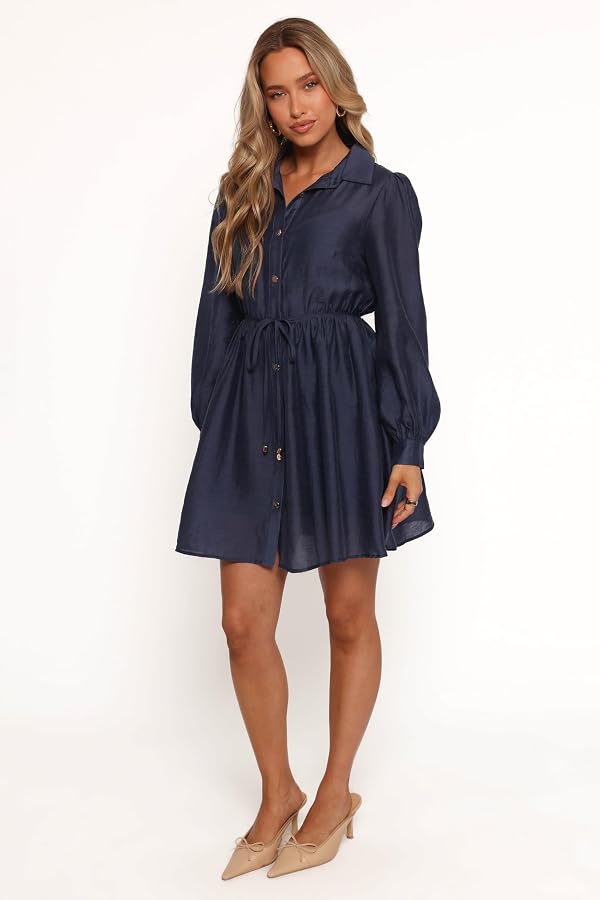 Everett Long Sleeve Mini Dress - Navy 8 by Petal & Pup - Image 2