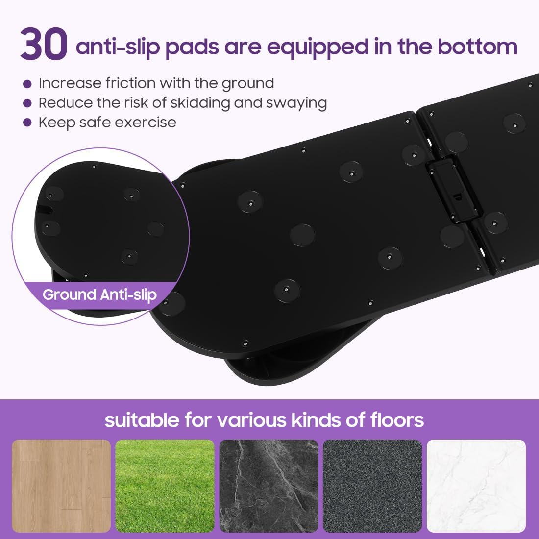 Multifunctional Pilates Board，Pilates Reformer Sets, Foldable Abdominal Core Trainer for Home Workout, 6 in 1 Portable Pilates Reformer Machine for Full-Body Exercise