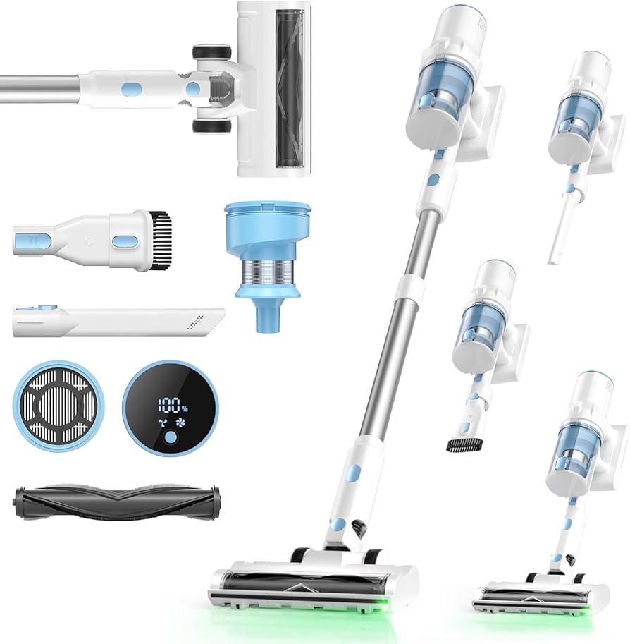 Amazon | Hearten 掃除機 コードレス【60KPA超強力吸引・自立式設計