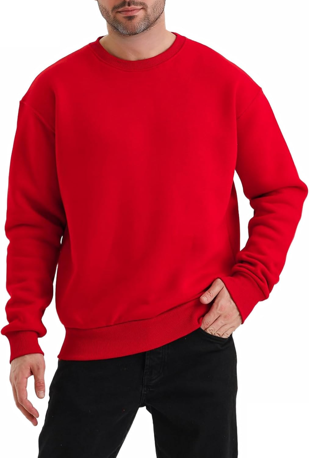 LINMYZAI Men's Soft Crewneck Sweatshirt Breathable Crew Neck Pullover Outdoor Athletic Long Sleeve Sweatshirts