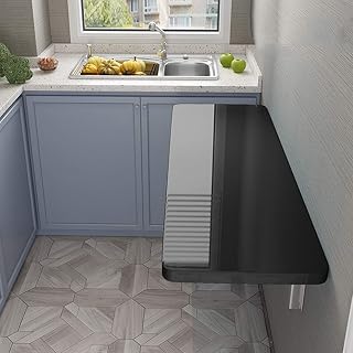 Mesa plegable montada en la pared, escritorio multiusos que ahorra espacio, fácil de limpiar, superficie lisa, 120 x 60 cm, 4 opciones de color, ideal para espacios pequeños, oficina y cocina