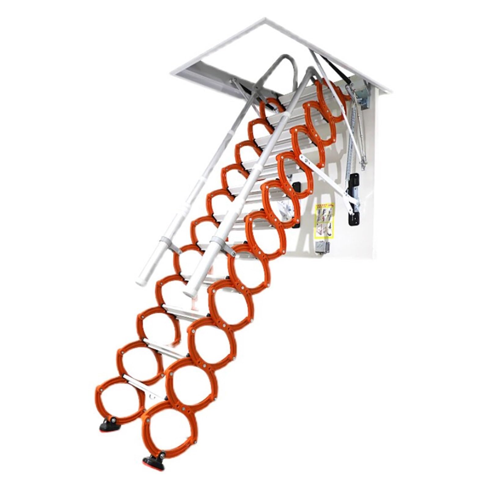loft ladders Ceiling Mount Attic Ladder Folding Stairs with Handrails Pull Down System, for Attics Garages Roofs Basements pull down(80 * 100cm)