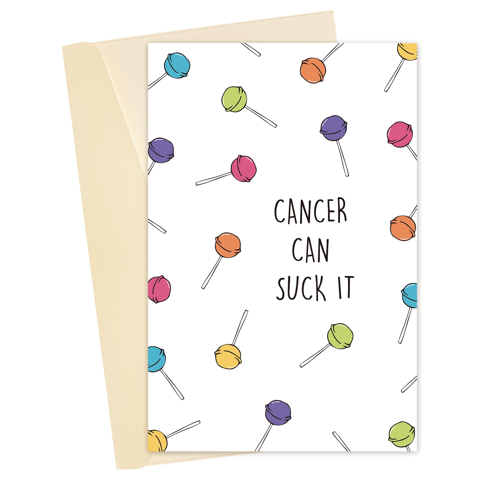 Heyshoo Cute Cancer Support Card, Funny Cancer Get Well Greeting Card, Cancer Fighter Encouragement Gift for Friend Her Bestie