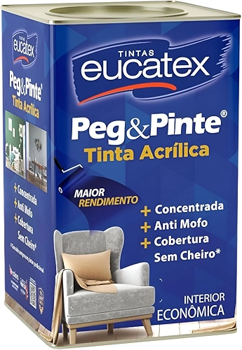 Tinta Acrílica Eucatex Peg & Pinte 18l (Mar do Caribe)