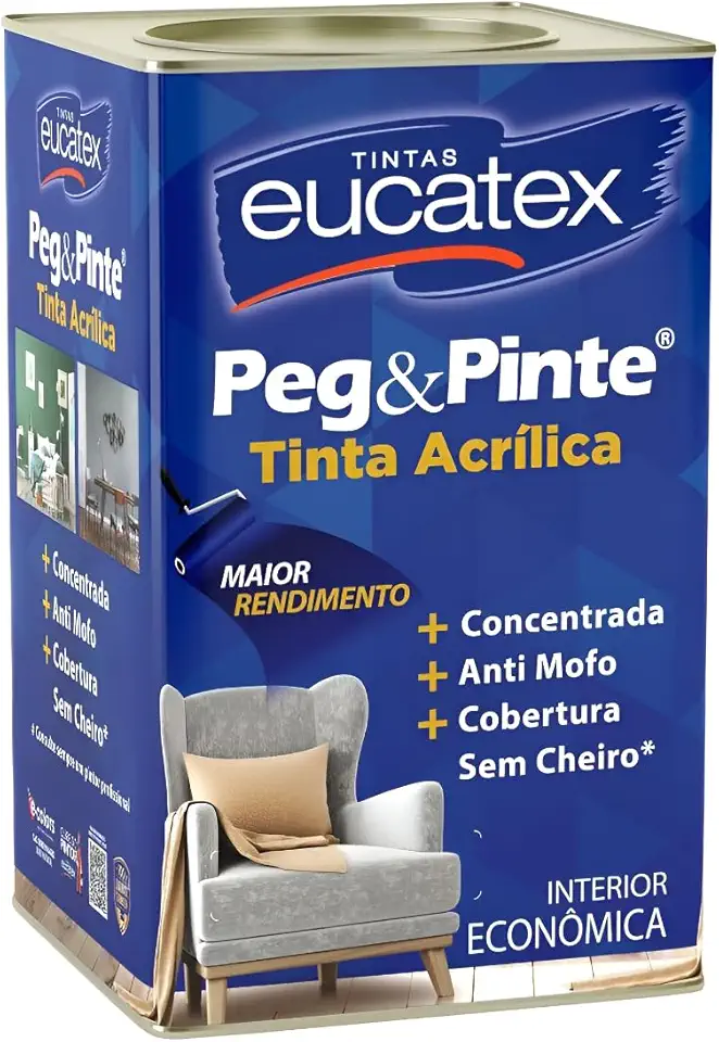 Tinta Acrílica Eucatex Peg & Pinte 18l (Mar do Caribe)