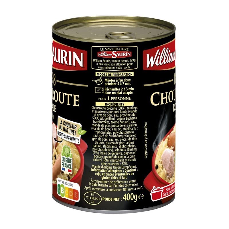 WILLIAM SAURIN - Choucroute Royale 400 G - Lot De 4 - Vendu Par Lot