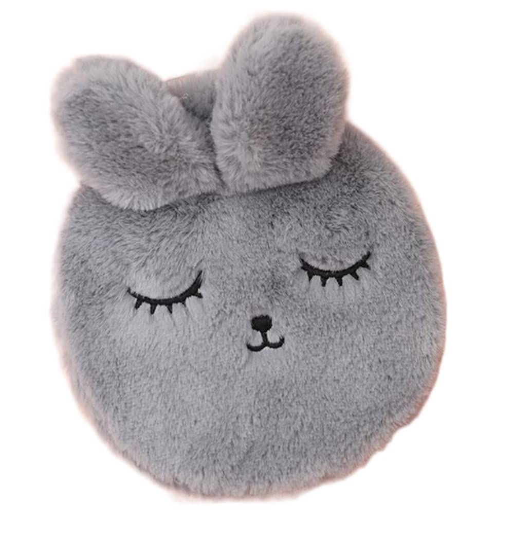 Bolsa Agua Caliente Para Calentar Manos Botella De Agua Caliente Con Orejas De Conejo De Peluche, Bolsa Redonda De Agua Caliente Para Aliviar El Dolor, Cuello Trasero, Noches Acogedoras Botella De Agu