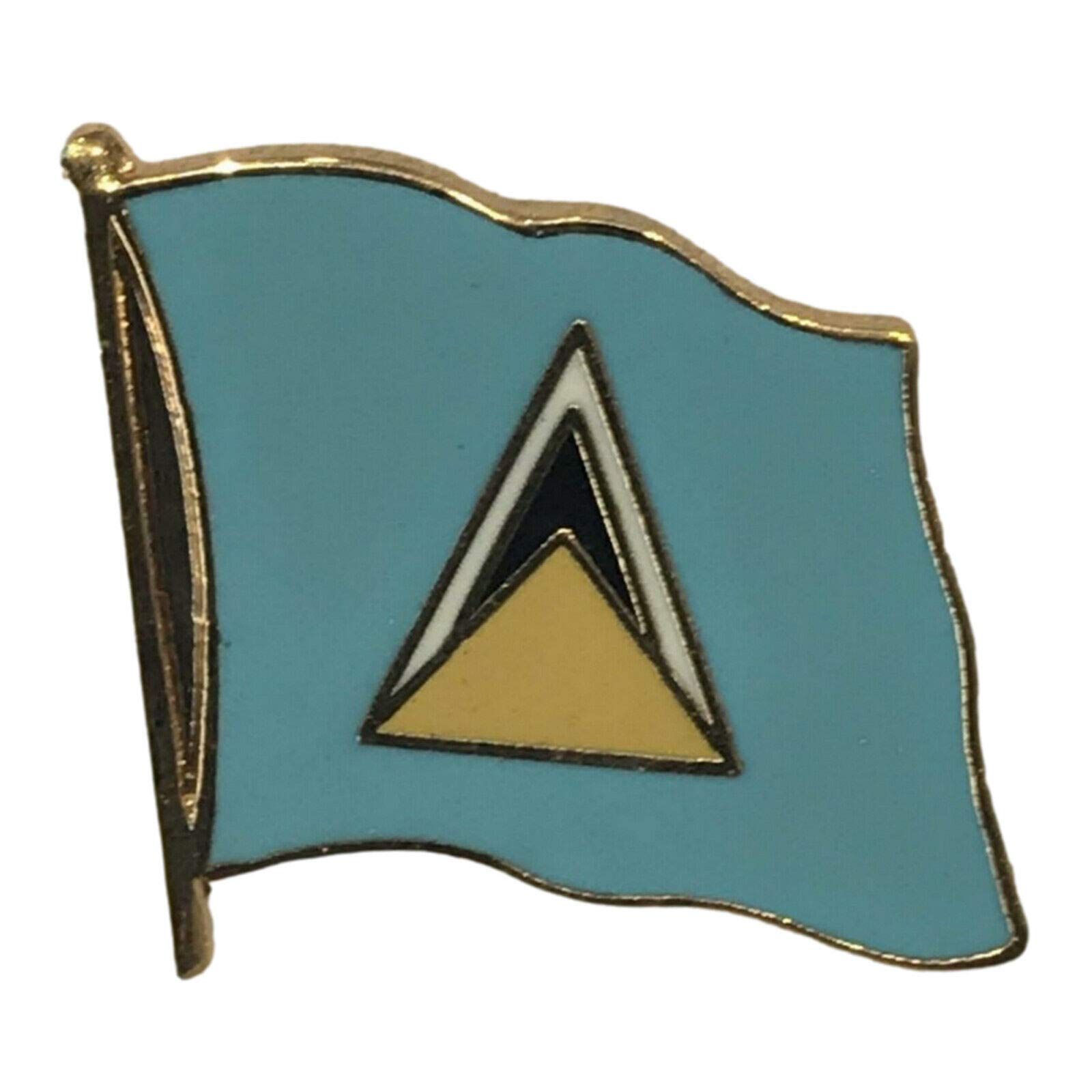Smartbadge® Saint Lucia National Flag 3/4 Gold Plated Courtesy Enamel Pin Badge