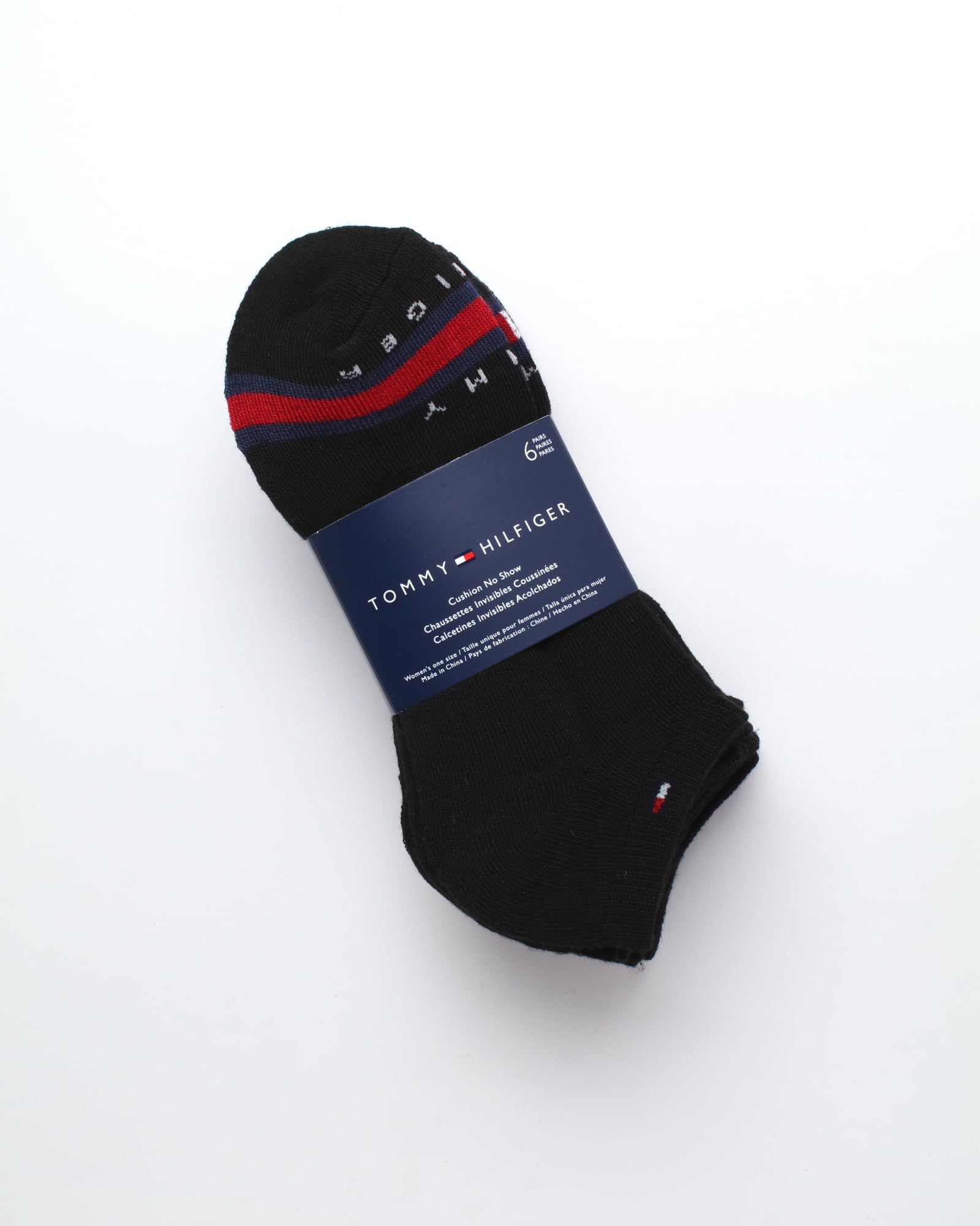 Tommy Hilfiger Women's Low Cut Socks - 6 Pack Performance Cushioned Comfort No Show Socks - Athletic Socks for Women (4-10), Size 4-10, Black Multi
