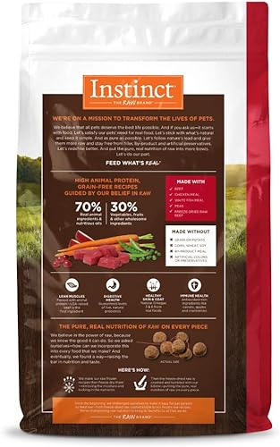 Miniatura 2 de Instinct Receta original sin granos con carne de res real, comida seca natural para perros, bolsa de 20 libras