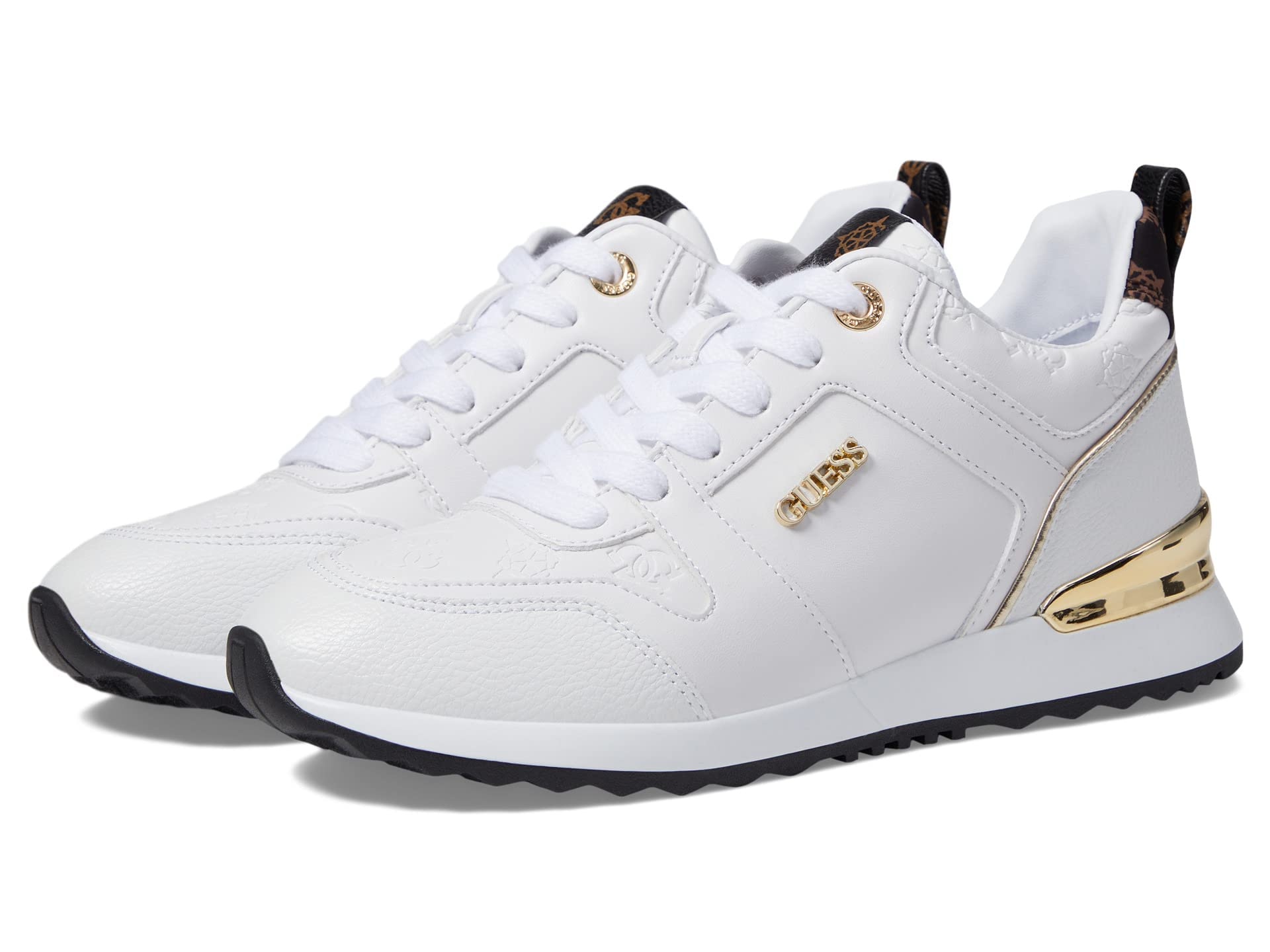 GUESS Women's Kadlin Sneaker, White 140, 5.5 UK