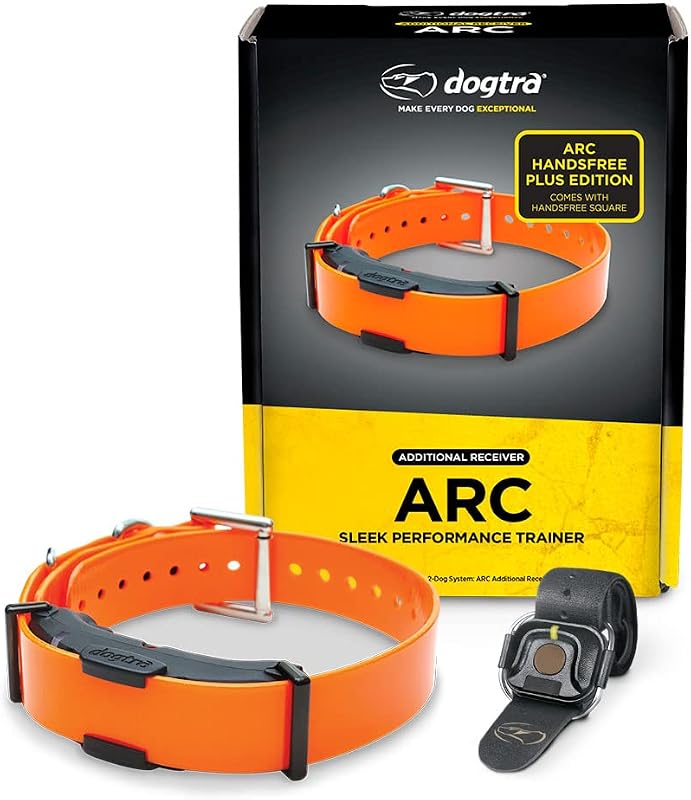 Receptor adicional Dogtra ARC HANDSFREE Plus para coleira de adestramento de cães com controle independente para 2 cães e HANDSFREE SQUARE