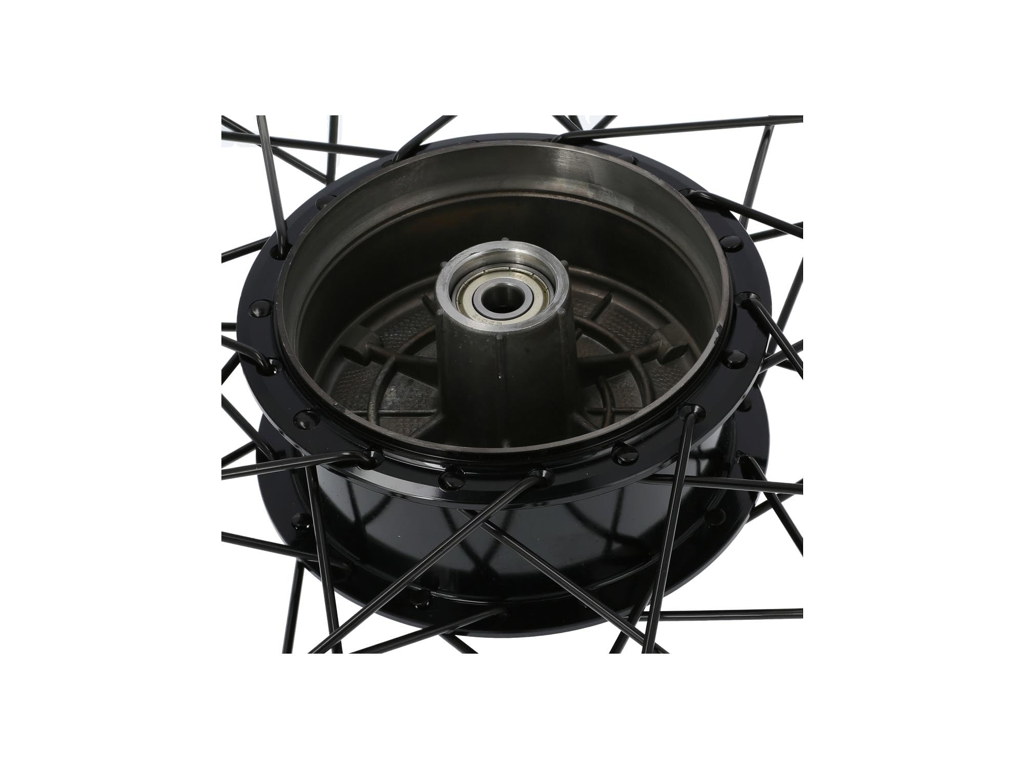 AKF Tuning-Komplettrad hinten 3,0x16"" Alufelge + Nabe und Speichen schwarz + Reifen 90/80 Heidenau K63