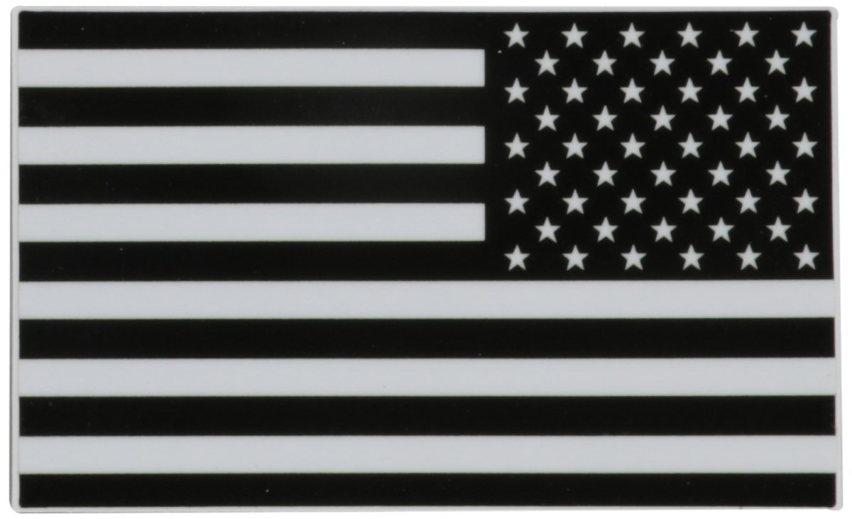 Black/White American USA Flag Vinyl Decal Sticker - Left and Right Side 2 pc Total