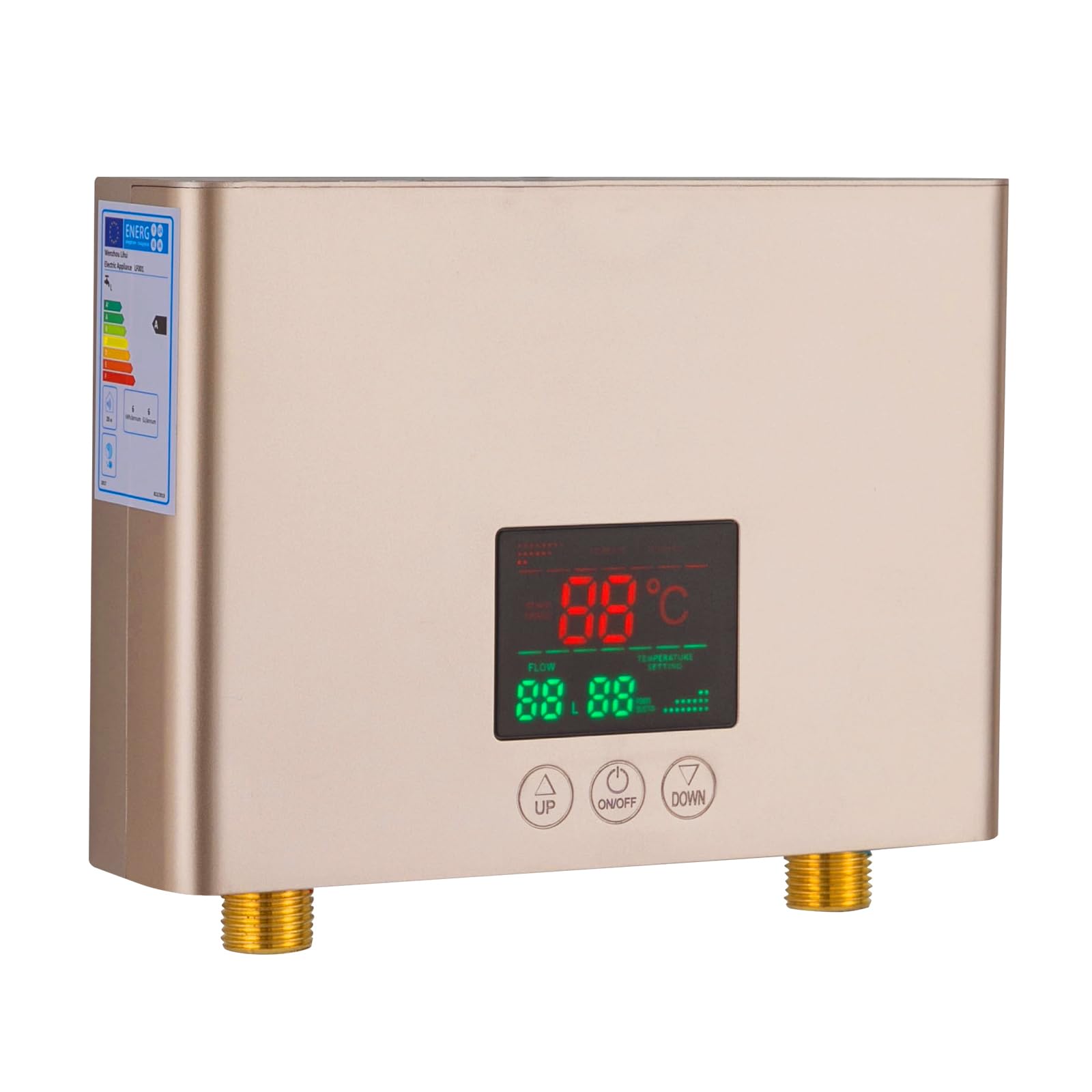 Scaldabagno elettrico, mini scaldabagno elettrico | 30-55 °C, scaldabagno senza serbatoio, con indicatore LED e telecomando, IPX4, G1/2, per cucina, lavandino