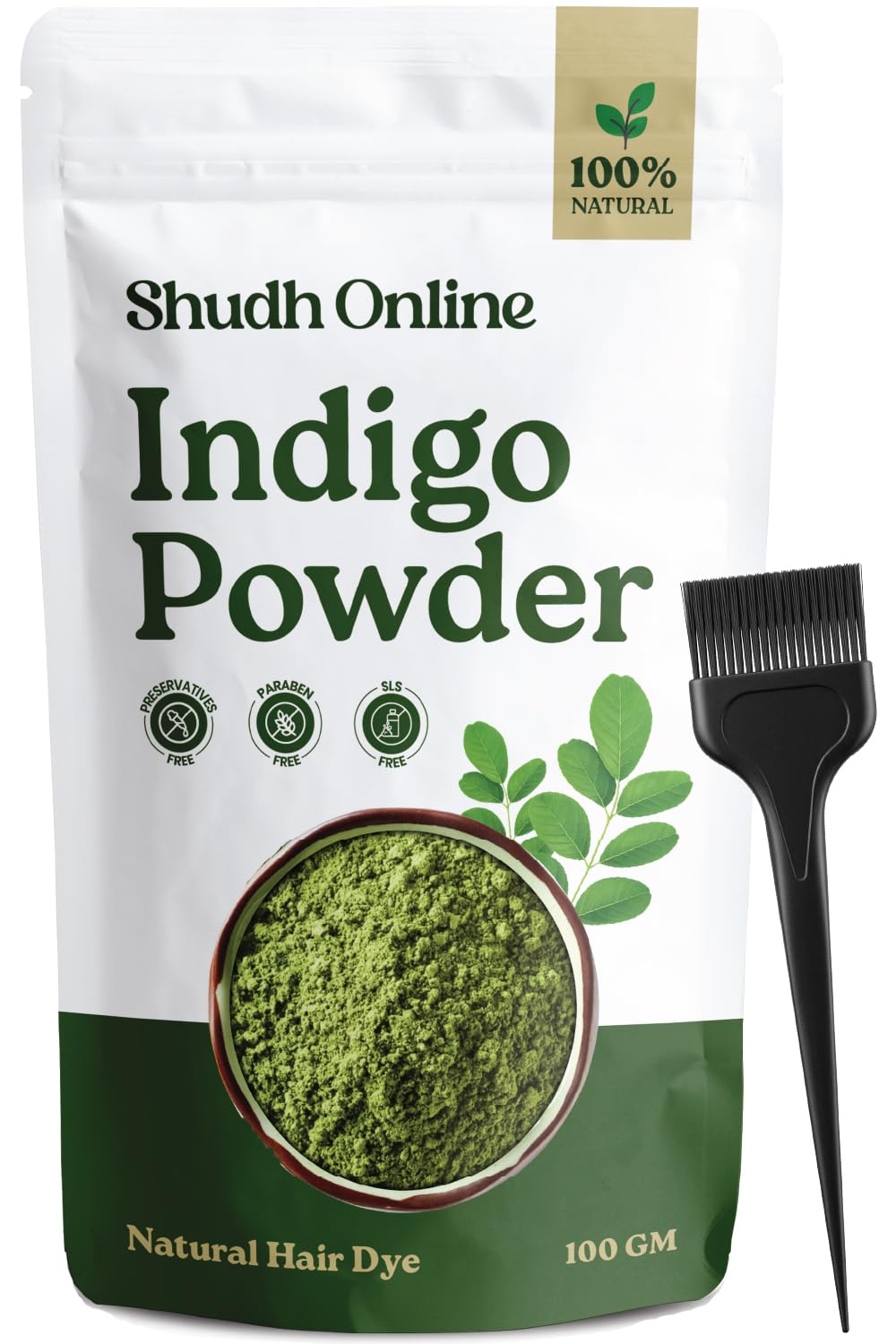 Shudh Online Indigo Powder Organic for Hair Black Colour (100 Grams), Natural Avuri Leaf Powder, Neela Amari, Neel Patti, Neelambari, Neelamari, Neelayamari, Indico-picture-20