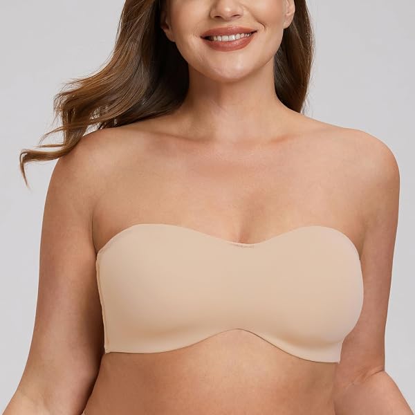 MELENECA - Sujetador con Aros sin Relleno Reductor sin Tirantes Bandeau para Mujer - 5