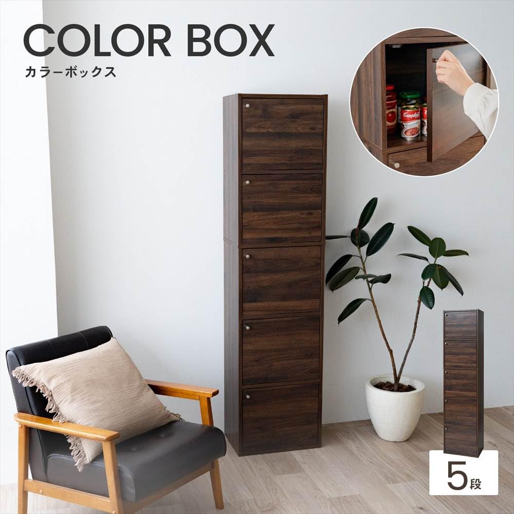 Amazon｜コーナンオリジナル LIFELEX カラーボックス 5段 扉付き