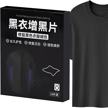 Black Clothes Dye, 10 Pieces Restore Color Long-Lasting Laundry Supplies, Deep Black Fabric Reviver, Textile Dye for Faded Out Clothes, for Cotton Wool Linen Silk T-Shirts Jeans Shoes Pants