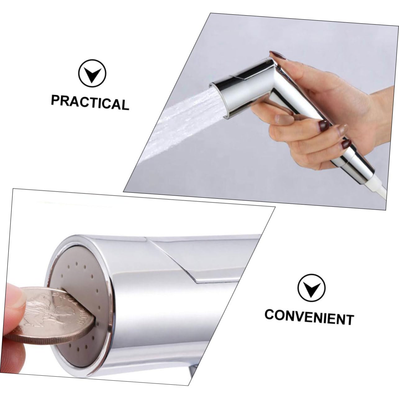 Homoyoyo Kit de Cabezal Rociador de Mano y Kit Pulverizador de Bidé Presurizado Ajustable, Multiusos y Duradero para Higiene Personal Diaria en Baño