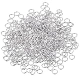 100 anillos abiertos chapados en plata para gargantillas, collares, pulseras, 4 mm, cómodos y atractivos