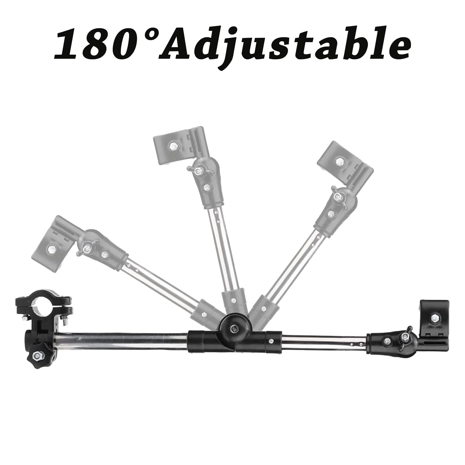 Ombrello 2 in 1 con supporto per ombrello, supporto regolabile a 180° per passeggino, ombrello con supporto elasticizzato per passeggino, bicicletta, sedia a rotelle, deambulatore, carrozzina, sedia