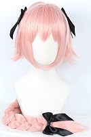 Linfairy hosszú rózsaszín cosplay paróka 95cm fonott hajjal és masni díszítéssel 2
